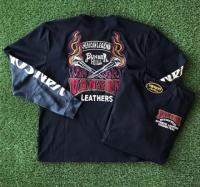 VANSON フェイクレイヤード長袖Tシャツ BLACK