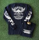 VANSON 長袖ドライロンTee BLACK