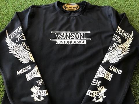 VANSON 長袖ドライロンTee BLACK