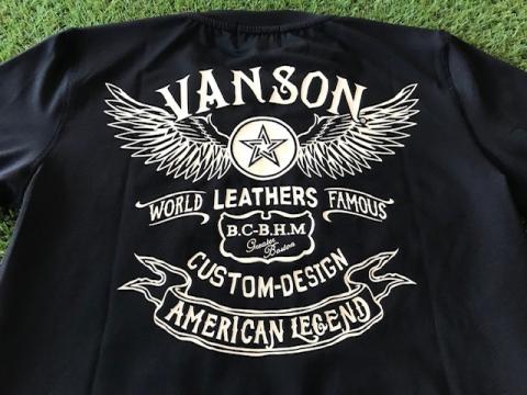 VANSON 長袖ドライロンTee BLACK