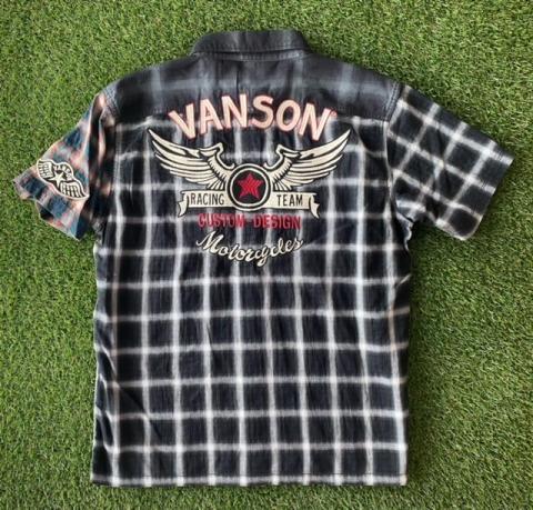 VANSON ONE STAR マルチカラーチェック半袖シャツ