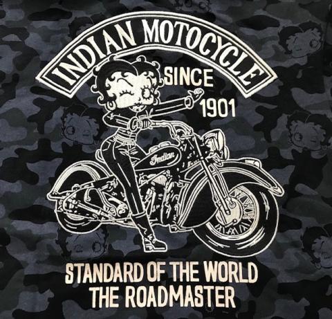 INDIAN MOTOCYCLE ベティブープ半袖ポロシャツ BLACK CAMO