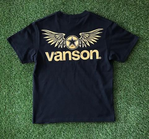 VANSON　GOLD ONE STAR エンブレム　エンボスTシャツ　GOLD
