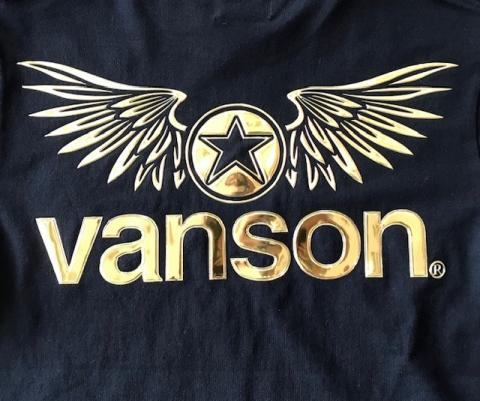 VANSON　GOLD ONE STAR エンブレム　エンボスTシャツ　GOLD