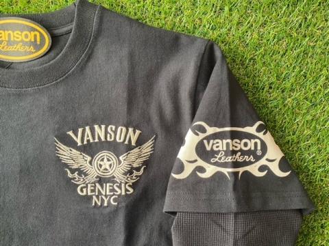 VANSON FLYING ONE STAR フェイクレイヤード7分袖Tシャツ