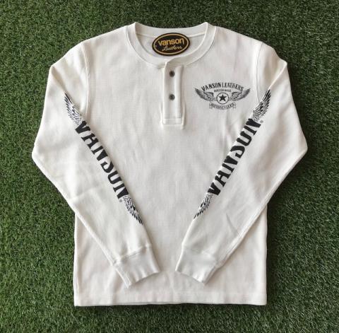 VANSON サーマルヘンリーネック長袖Tシャツ NATURAL