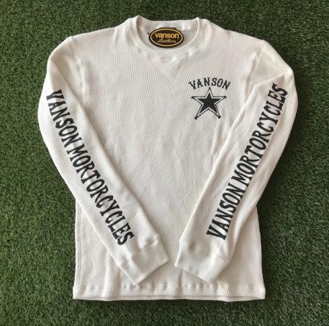 VANSON アイレットサーマル長袖Tシャツ NATURAL