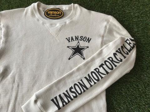 VANSON アイレットサーマル長袖Tシャツ NATURAL