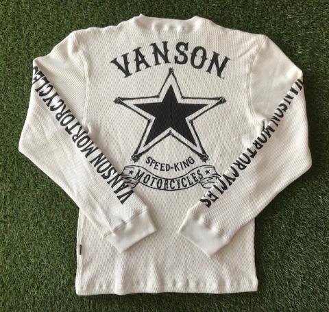 VANSON アイレットサーマル長袖Tシャツ NATURAL