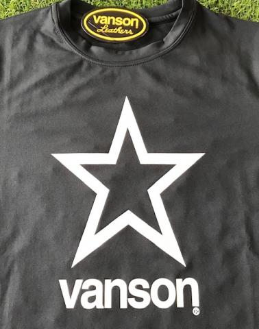 VANSON ONE STAR 長袖ドライロンTee  BLACK