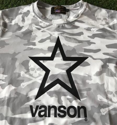 VANSON ONE STAR 長袖ドライロンTee  WHITE CAMO