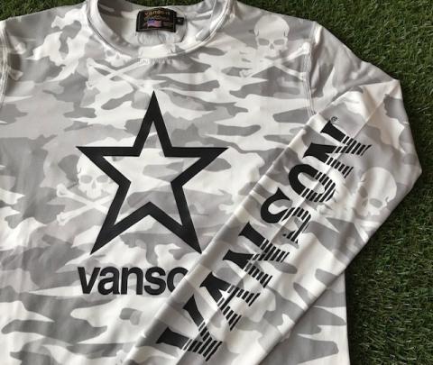 VANSON ONE STAR 長袖ドライロンTee  WHITE CAMO
