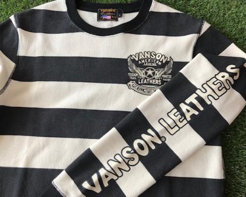 VANSON サーマル BORDER 長袖Tシャツ NATURAL