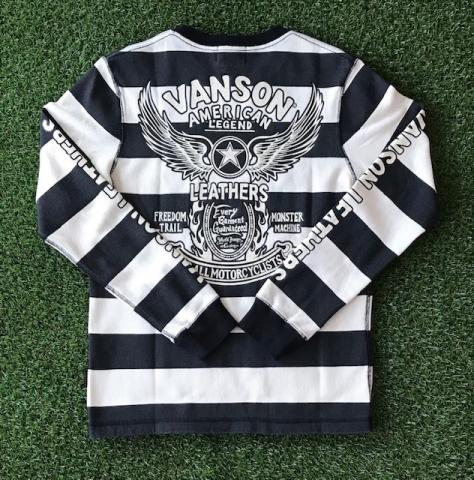 VANSON サーマル BORDER 長袖Tシャツ NATURAL