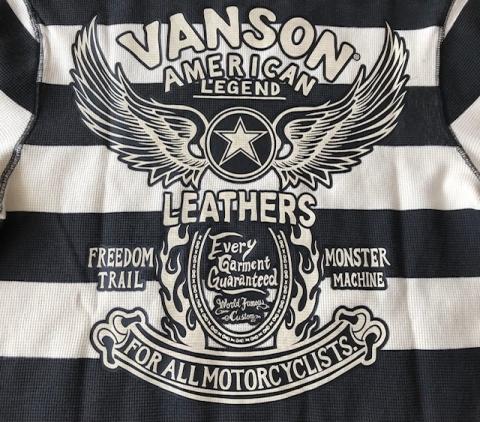 VANSON サーマル BORDER 長袖Tシャツ NATURAL