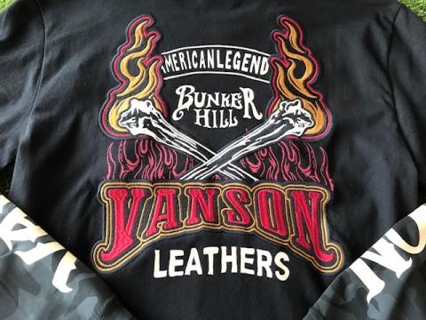 VANSON フェイクレイヤード長袖Tシャツ BLACK