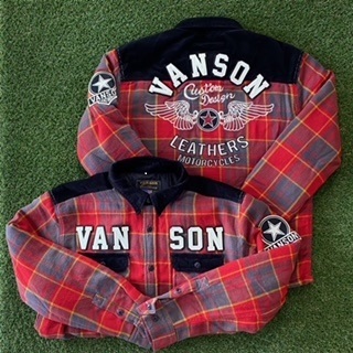 VANSON Flying ONE STAR CPO中綿入りチェックシャツ　RED CHECK