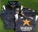 VANSON ONE STAR 裏毛パーカー　MIX BLK