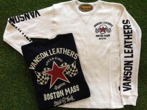 VANSON アイレットワッフル長袖Tシャツ NATURAL