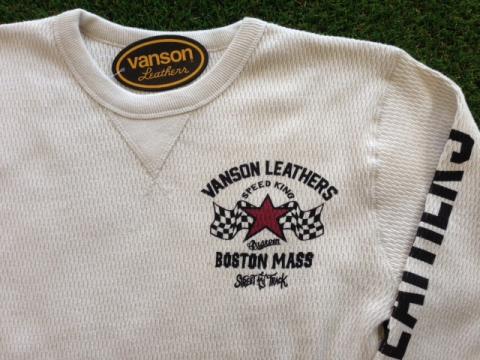 VANSON アイレットワッフル長袖Tシャツ NATURAL