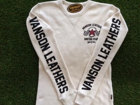 VANSON アイレットワッフル長袖Tシャツ NATURAL