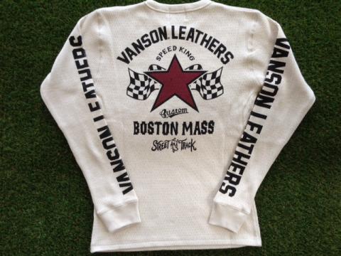 VANSON アイレットワッフル長袖Tシャツ NATURAL