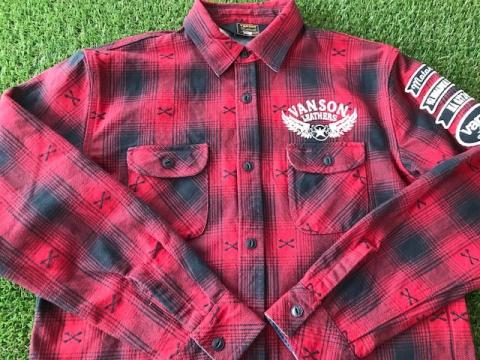 VANSON DOBBY CHECK SHIRTS　RED