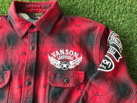 VANSON DOBBY CHECK SHIRTS　RED