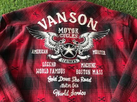VANSON DOBBY CHECK SHIRTS　RED