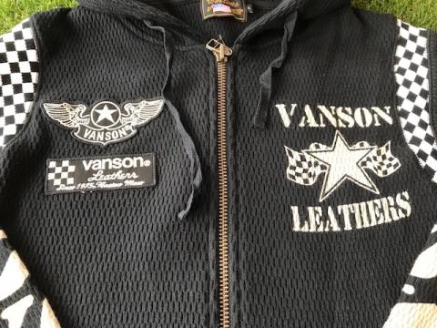 VANSON アイレットサーマル　ONE STAR パーカー　BLK