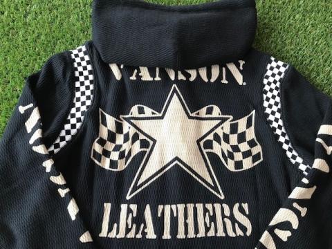 VANSON アイレットサーマル　ONE STAR パーカー　BLK