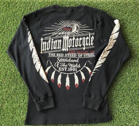 INDIAN MOTOCYCLE サーマル 長袖Tシャツ BLACK
