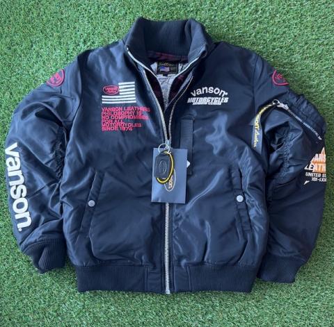 VANSON  VANSON LOGO フライトジャケット BLACK