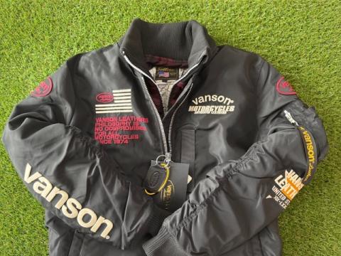 VANSON  VANSON LOGO フライトジャケット BLACK