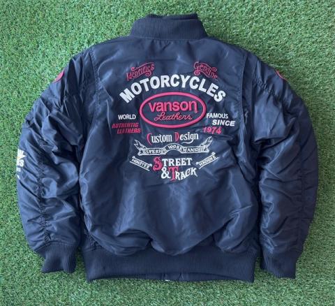 VANSON  VANSON LOGO フライトジャケット BLACK