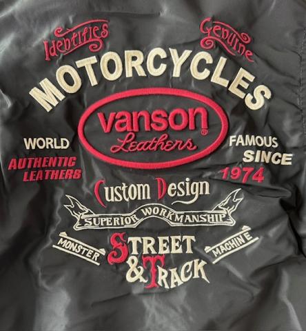 VANSON  VANSON LOGO フライトジャケット BLACK