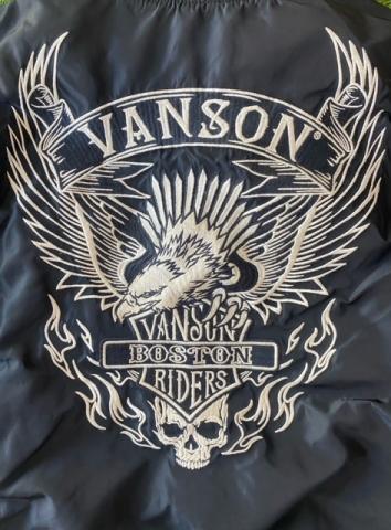 VANSON  Flying eagle & Fire skull フライトジャケット BLACK