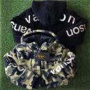 VANSON ブランドロゴ リバーシブル・ファージャケット　BLK