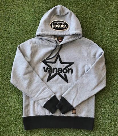 VANSON ONE STAR&VANSONロゴ刺繍パーカー　MIX GRAY